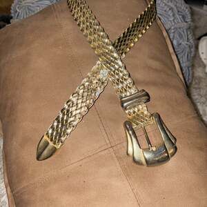 32” Vintage 80s Day-Lor Metallic Gold and Silver Braided Woven Belt